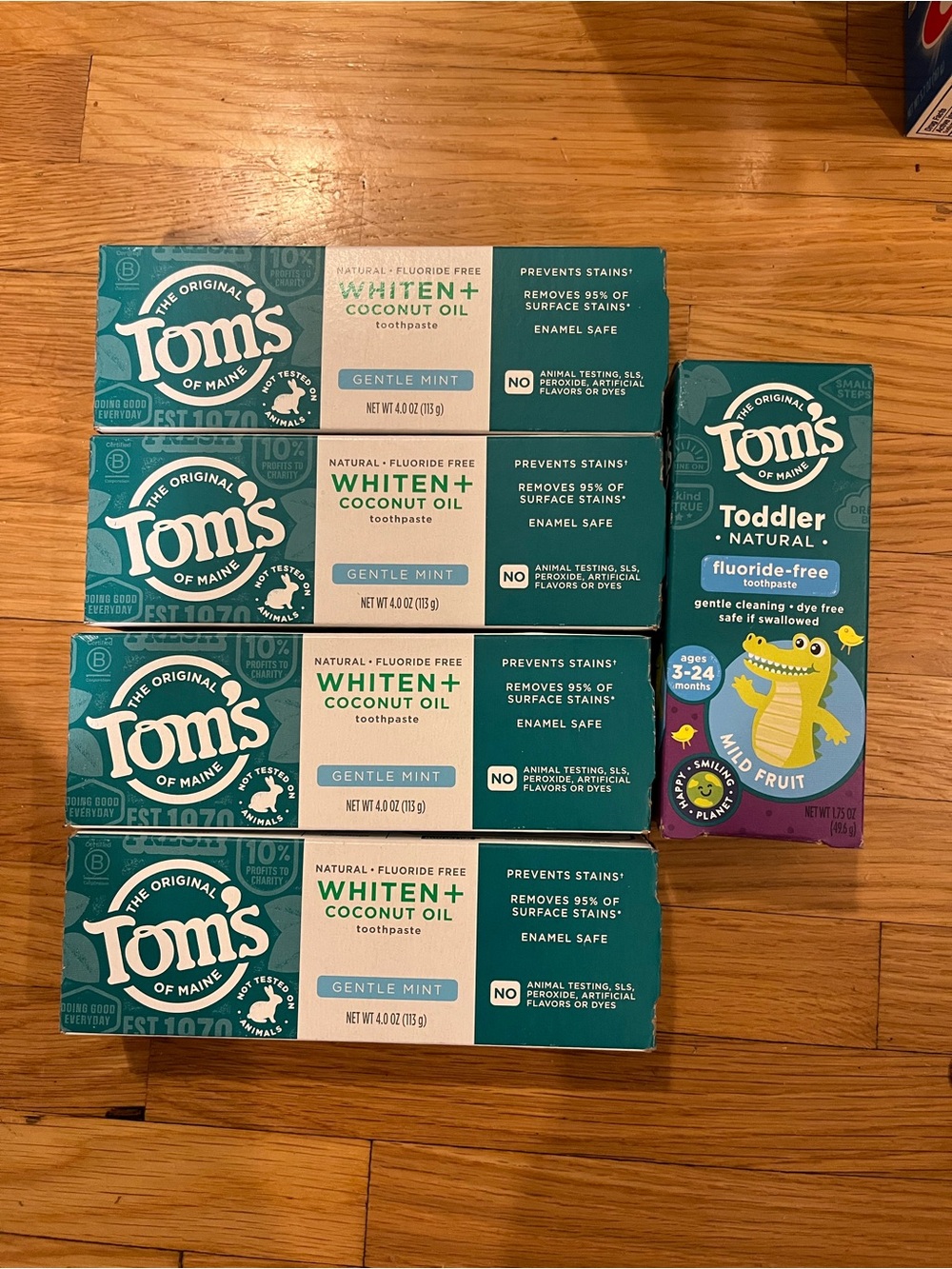 Tom's of Maine Natural Fluoride-Free Toothpaste 5pk (New)